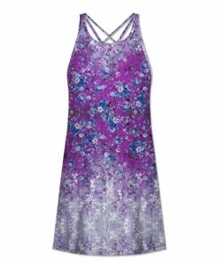Cheapest 🎉 UDEAR Purple Floral Crisscross-Back Sleeveless 👗 Dress - 👩 Women 😉