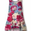 Discount 🧨 UDEAR Rose Red & Light Pink Floral Ruffle-Hem Sleeveless Top - 👩 Women 😉