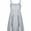 Best Pirce 👏 UDEAR Light Gray Tiered Sleeveless 👗 Dress - 👩 Women 👏
