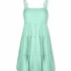 Best Pirce 😍 UDEAR Aqua Green Tiered Sleeveless 👗 Dress - Plus 🎉