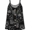Cheapest ✨ UDEAR Black & White Abstract Scoop Neck Button-Front Tank - 👩 Women ✔️