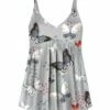 Cheap 😍 UDEAR Light Gray & White Butterflies Star Empire-Waist Tank Top - Plus 🔔