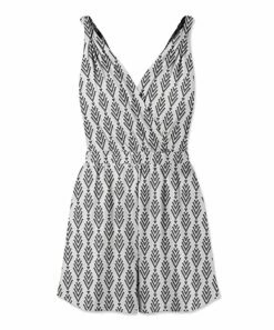 Buy ✔️ UDEAR Light Gray & White Abstract Surplice Sleeveless Romper - Plus 🔥