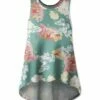 Best reviews of 👍 UDEAR Light Green & Pink Floral Butterfly Hi-Low Sleeveless Top - 👩 Women 💯