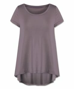 Best deal ๐ UDEAR Gray-Purple Short-Sleeve Hi-Low Top - ๐ฉ Women ๐