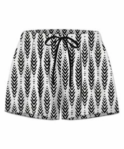 Best Sale ⭐ UDEAR Black & White Chevron Drawstring Shorts - 👩 Women 🌟
