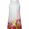 Cheapest 🥰 UDEAR White & Yellow Floral Abstract Crisscross-Back Sleeveless 👗 Dress - 👩 Women ⌛