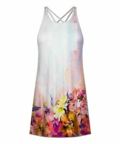 Cheapest 🥰 UDEAR White & Yellow Floral Abstract Crisscross-Back Sleeveless 👗 Dress - 👩 Women ⌛