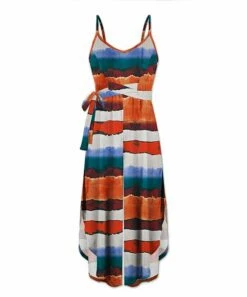 Discount ✨ UDEAR Red & White Tie-Dye Tie-Waist Side-Slit Palazzo Jumpsuit - 👩 Women 👏