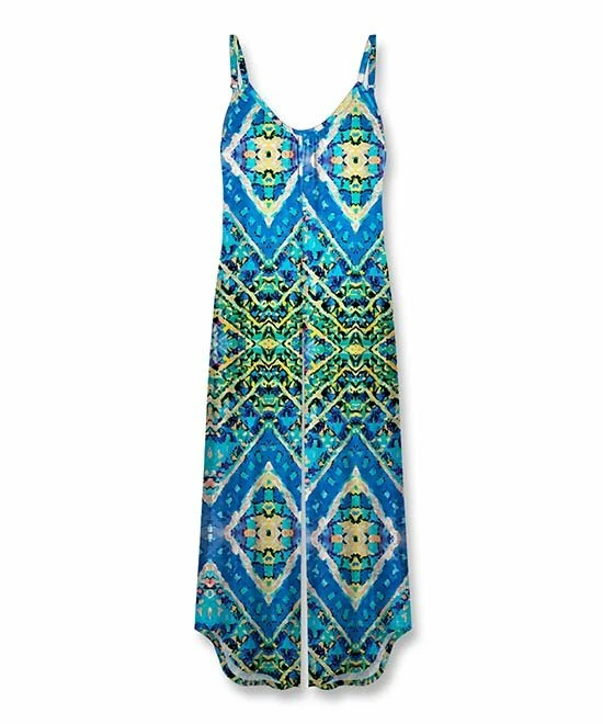 Flash Sale ๐ UDEAR Yellow & Blue Abstract Geometric Sleeveless Jumpsuit - ๐ฉ Women ๐