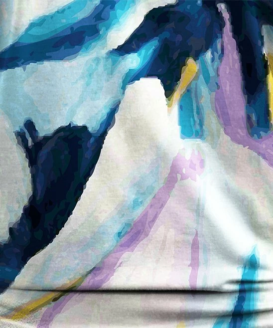 Cheap ๐ UDEAR White & Yellow Abstract Dolman Top - Plus ๐ - Image 3