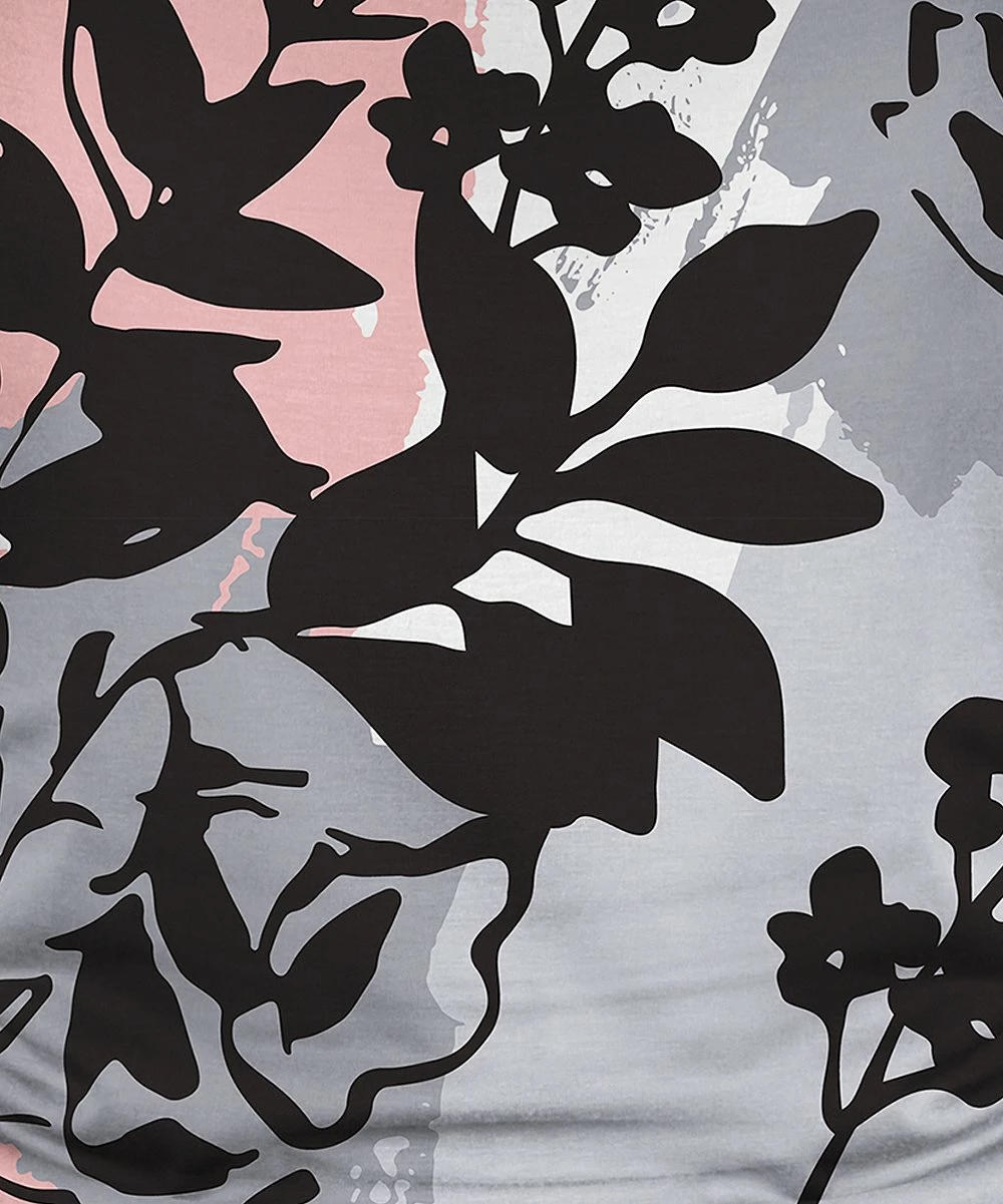 Cheap ๐ UDEAR Black & Pink Floral Ruched V-Neck Tank - ๐ฉ Women โจ - Image 3