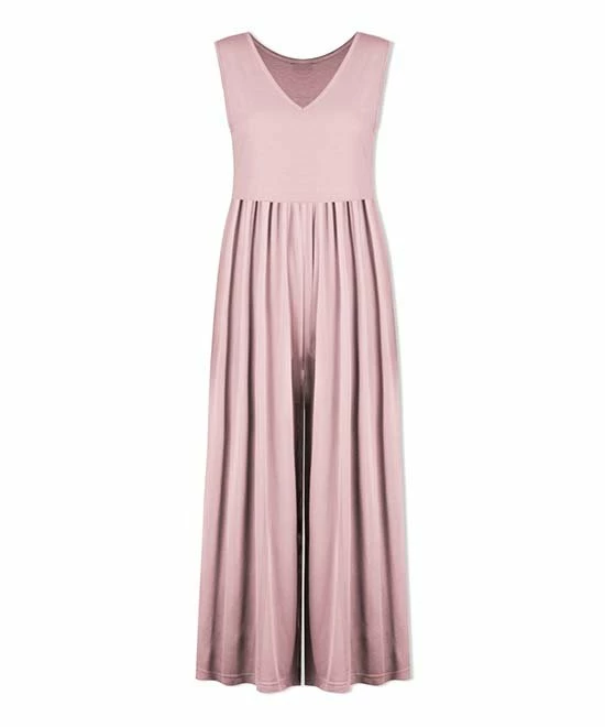 Promo โค๏ธ UDEAR Pink V-Neck Palazzo Sleeveless Jumpsuit - ๐ฉ Women โ
