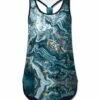 Wholesale 🛒 UDEAR Blue & Gold Abstract Swirl Scoop Neck Racerback Tank - Plus 👏