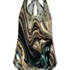Cheapest ⌛ UDEAR Black & Gold Abstract Twist-Back Tank - 👩 Women 🌟