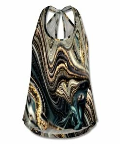 Cheapest โ UDEAR Black & Gold Abstract Twist-Back Tank - ๐ฉ Women ๐