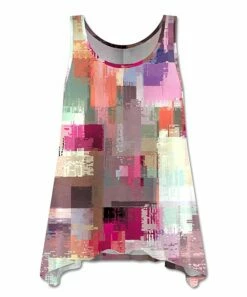 Top 10 😉 UDEAR Rose Red & Light Coffee Abstract Side-Tail Tunic Tank - 👩 Women ⌛