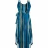 Outlet ✨ UDEAR Blue & Green Stripe Tie-Waist Palazzo Sleeveless Jumpsuit - 👩 Women ⌛