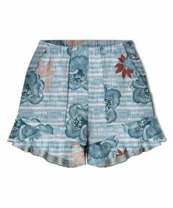 Coupon 🤩 UDEAR Teal & Red Floral Pocket Ruffle-Hem Shorts - Plus ❤️