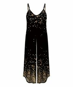 Deals ๐ UDEAR Yellow & Black Abstract V-Neck Sleeveless Jumpsuit - ๐ฉ Women ๐ฅ