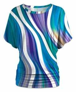 Best deal ๐ UDEAR White & Blue Abstract Dolman Top - Plus ๐ฏ