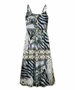 Budget ๐ UDEAR Gray & Black Abstract Butterfly Button-Front Sleeveless ๐ Dress - Plus ๐ฅฐ