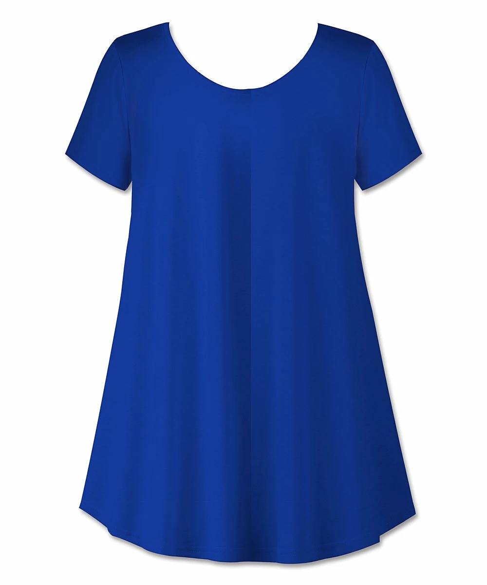 Best deal โญ UDEAR Sapphire Blue Short-Sleeve Swing Top - ๐ฉ Women ๐คฉ - Image 2
