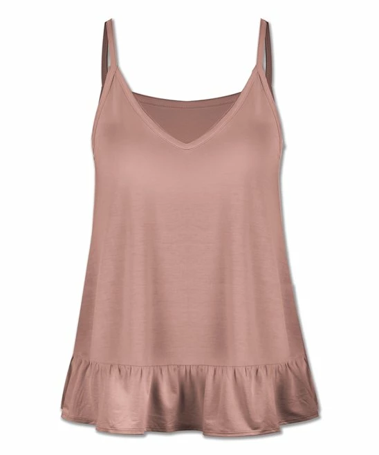 Wholesale ๐ฅ UDEAR Orange Pink V-Neck Ruffle-Hem Tank - Plus ๐คฉ