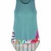 Discount 😉 UDEAR Blue Green & Red Abstract Contrast Scoop-Neck Hi-Low Tank - 👩 Women ✔️