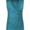 Discount 👏 UDEAR Heather Blue Green Side-Gathered Sleeveless Top - Plus ✔️