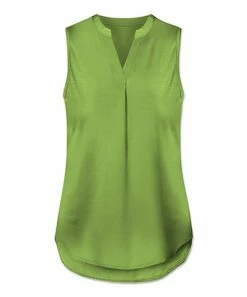 Flash Sale 💯 UDEAR Grass Green Notch Neck Sleeveless Top - 👩 Women 🌟