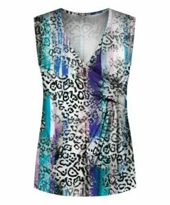 Best reviews of 🔥 UDEAR Black & White Abstract Side-Gathered Sleeveless Top - 👩 Women 🤩