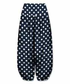 Cheap 👍 UDEAR Navy & White Polka Dots Harem Pants - 👩 Women 👏