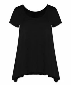 Best reviews of 👏 UDEAR Black Scoop Neck Sidetail Top - Plus 🌟