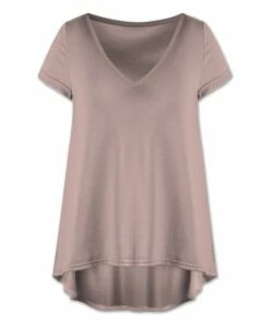 Promo 🔔 UDEAR Gray-Pink V-Neck Hi-Low Tunic - 👩 Women 🎁
