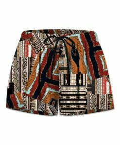 Budget 👏 UDEAR Black & Gold Geometric Shorts - 👩 Women ⭐