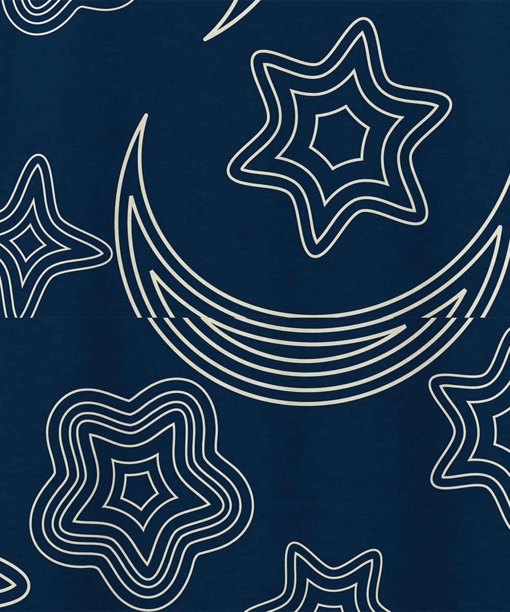 Budget ๐ UDEAR White & Navy Celestial Sidetail Tunic Tank - Plus ๐ฏ - Image 3