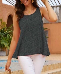 Flash Sale ⭐ UDEAR Dark Gray Scoop Neck Tank - 👩 Women ⭐