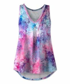 Outlet 🤩 UDEAR Pink & Blue Abstract Pleat-Detail Swing Tank - Plus 😉