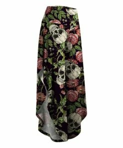 Best Sale 👍 UDEAR Black & Green Skull & Floral Side-Slit Palazzo Pants - 👩 Women 👍
