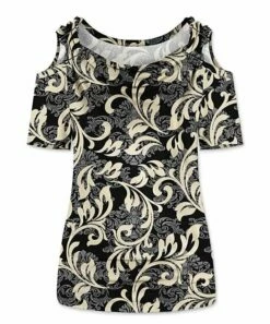 Wholesale ❤️ UDEAR Light Gray & Black Floral Round-Neck Top - Plus 😀