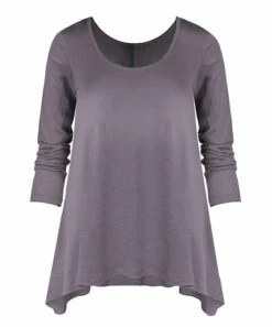 Best Pirce 🔥 UDEAR Grayish Purple Long-Sleeve Sidetail Tunic - 👩 Women 🌟