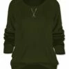 Top 10 🧨 UDEAR Dark Army Green Hi-Low Raglan Top - 👩 Women 🤩
