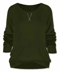 Top 10 🧨 UDEAR Dark Army Green Hi-Low Raglan Top - 👩 Women 🤩