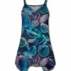 Promo 👏 UDEAR Purple & Blue Green Leaves Tank - 👩 Women 💯