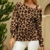 New ❤️ UDEAR Black & Light Coffee Leopard Long-Sleeve Top - 👩 Women 🎉
