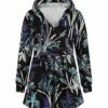 Discount 👏 UDEAR Black & Purple Floral Empire-Waist Hoodie - 👩 Women 😀