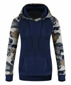 Best Pirce ❤️ UDEAR Earth Yellow & Navy Abstract Hoodie - Plus ⌛