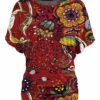 Deals 🎁 UDEAR Red & Yellow Floral Dolman Top - 👩 Women 🎁