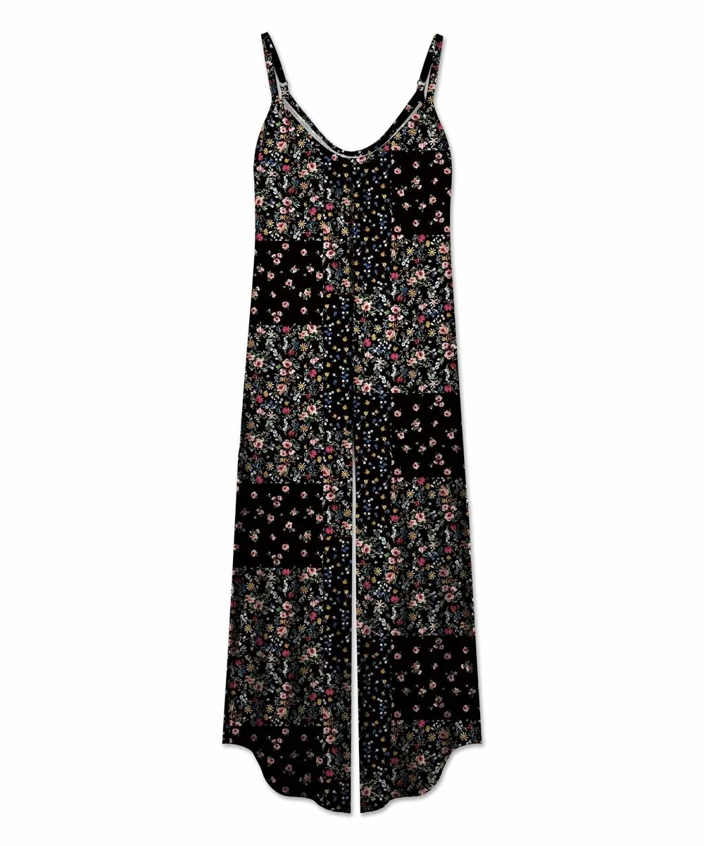 Top 10 ๐ฅฐ UDEAR Black & Pink Floral Cami Palazzo Jumpsuit - Plus โ - Image 2